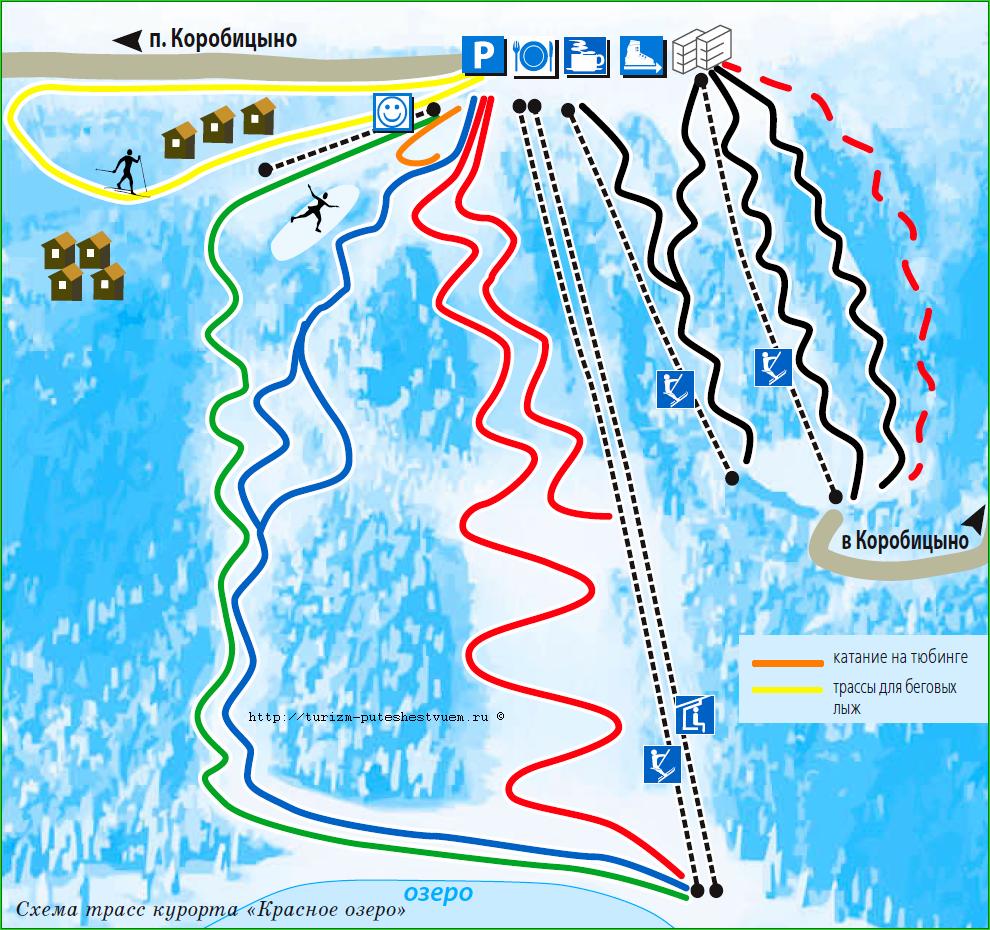 Карта схема трасс. Горнолыжный курорт красное озеро в Коробицыно. Коробицыно Золотая Долина схема трасс. Коробицыно красное озеро склоны. Коробицыно горнолыжный курорт схема трасс.